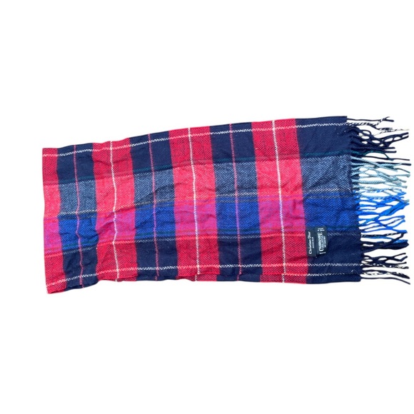 Christian Dior Red and Blue Plaid Scarf - Picture 2 of 4